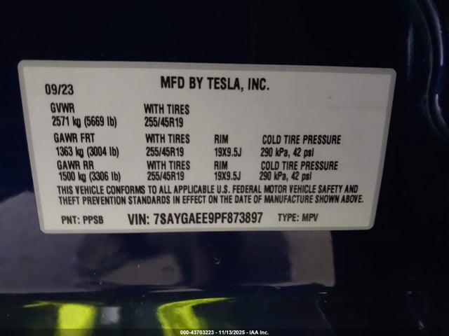 2023 TESLA MODEL Y 7SAYGAEE9PF873897 Photo 8