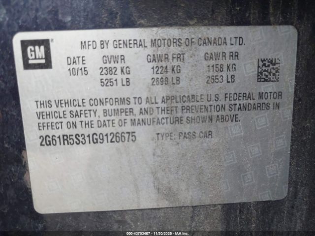 2016 CADILLAC XTS 2G61R5S31G9126675 Photo 8