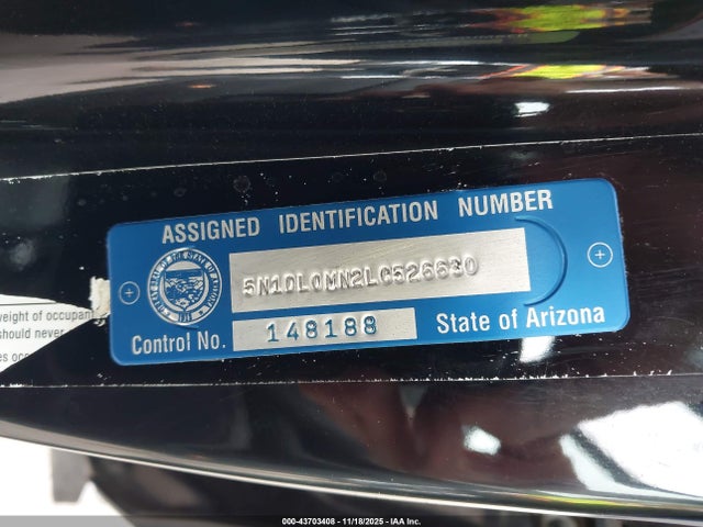5N1DL0MN2LC526630 Infiniti QX60 PURE