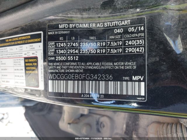 2015 MERCEDES-BENZ GLK 250 BLUETEC WDCGG0EB0FG342336 Photo 8