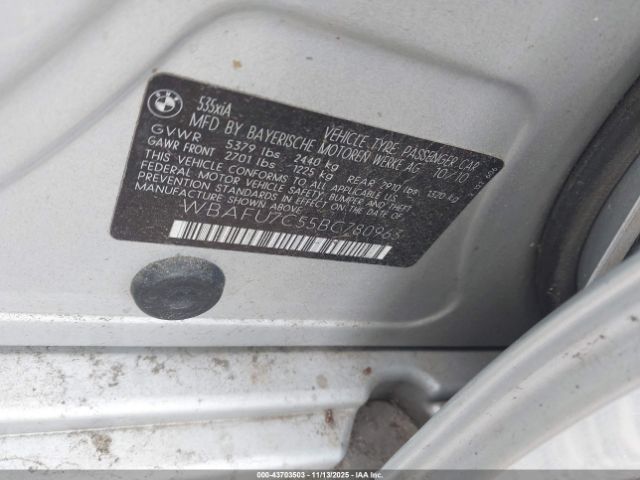 2011 BMW 535I WBAFU7C55BC780963 Photo 8