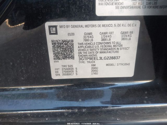 2020 GMC SIERRA 1500 3GTP9EEL3LG228837 Photo 8