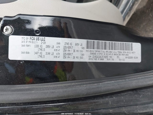 2020 Dodge Grand Caravan Sxt მანქანა იყიდება აუქციონზე, vin: 2C4RDGCG4LR170255, აუქციონის ნომერი: 43703533