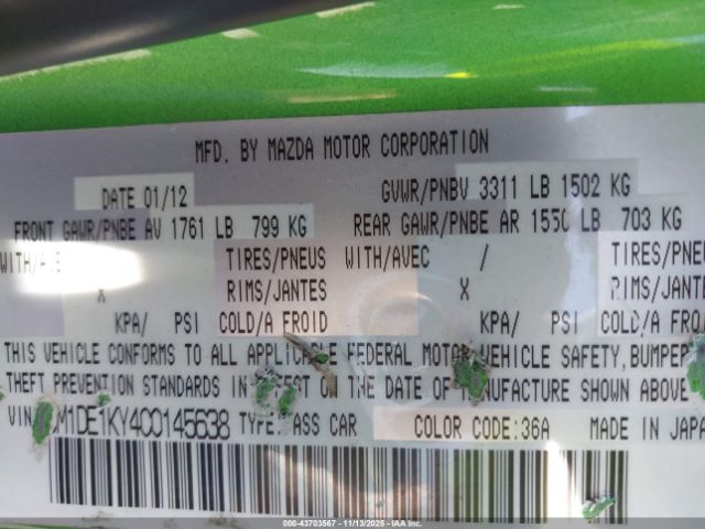 2012 MAZDA MAZDA2 JM1DE1KY4C0145638 Photo 8