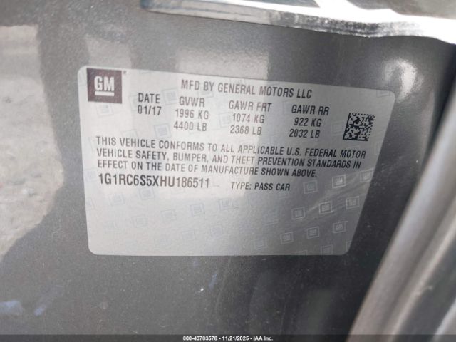 2017 CHEVROLET VOLT 1G1RC6S5XHU186511 Photo 8