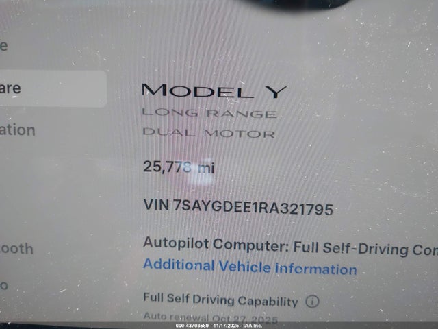2024 TESLA MODEL Y 7SAYGDEE1RA321795 Photo 6