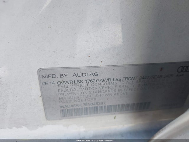 2014 AUDI A4 WAUAFAFL7EN045387 Photo 8