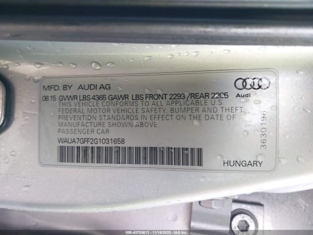 2016 AUDI A3 WAUA7GFF2G1031658 Photo 8