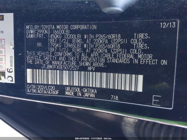 Продаж на аукціоні авто 2014 Lexus Gx 460, vin: JTJBM7FX0E5072527, номер лоту: 43703630