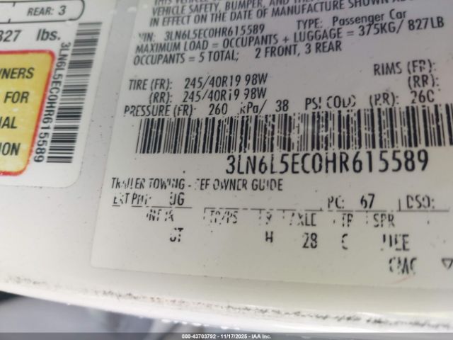 2017 LINCOLN MKZ 3LN6L5EC0HR615589 Photo 8