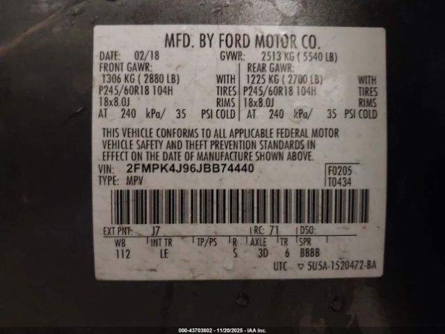 2018 FORD EDGE 2FMPK4J96JBB74440 Photo 8