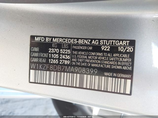 2021 MERCEDES-BENZ E 350 W1KZF8DB7MA908399 Photo 8