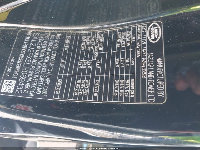 2020 LAND ROVER RANGE ROVER EVOQUE SALZJ2FX5LH069432 Photo 8