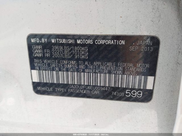 2014 MITSUBISHI LANCER JA32U2FU6EU009447 Photo 8