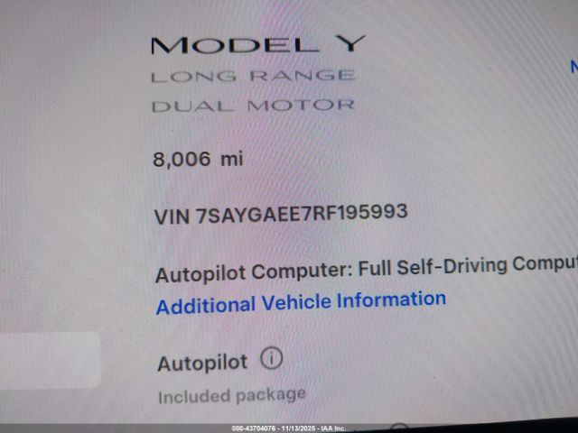 2024 TESLA MODEL Y 7SAYGAEE7RF195993 Photo 8