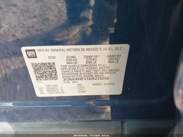 2022 CHEVROLET EQUINOX 3GNAXHEV1NS219298 Photo 8