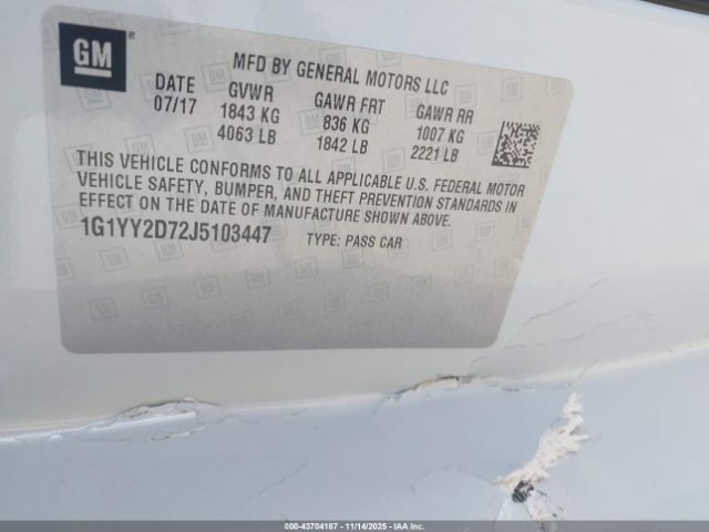 2018 CHEVROLET CORVETTE 1G1YY2D72J5103447 Photo 8