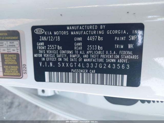 2018 KIA OPTIMA 5XXGT4L33JG243563 Photo 8