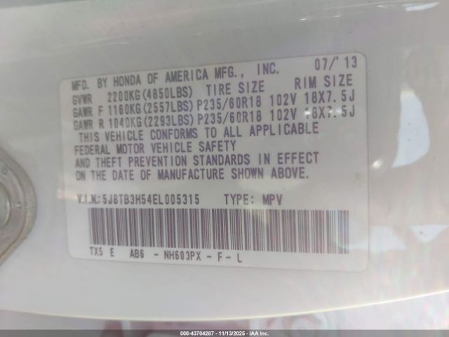 2014 ACURA RDX 5J8TB3H54EL005315 Photo 8