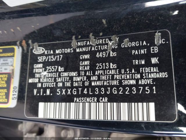 2018 KIA OPTIMA 5XXGT4L33JG223751 Photo 8