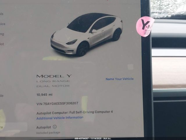 2025 TESLA MODEL Y 7SAYGAEE5SF306207 Photo 6