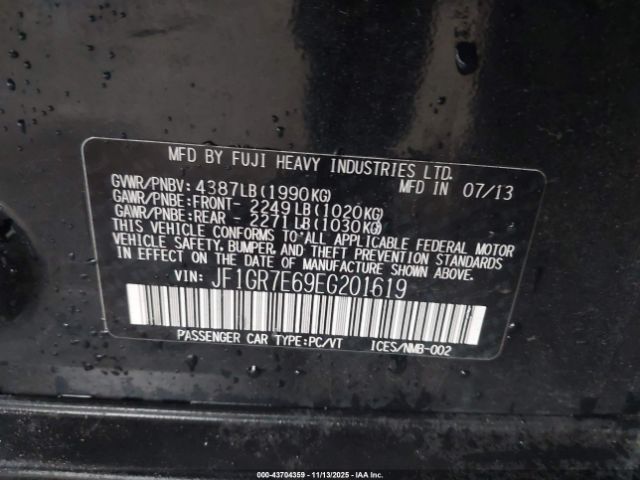 2014 SUBARU IMPREZA WRX JF1GR7E69EG201619 Photo 8