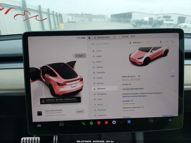Aukcja sprzedaży 2022 Tesla Model Y Performance Dual Motor All-wheel Drive, vin: 7SAYGDEF3NF531515, numer aukcji: 43704429