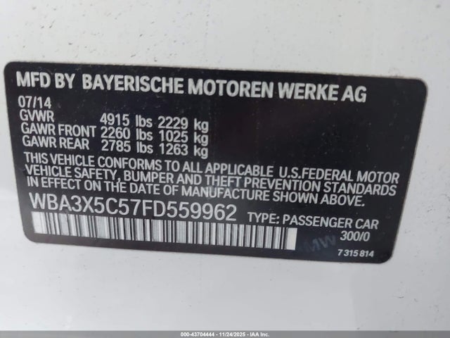 WBA3X5C57FD559962 BMW 328i Gran Turismo Xdrive