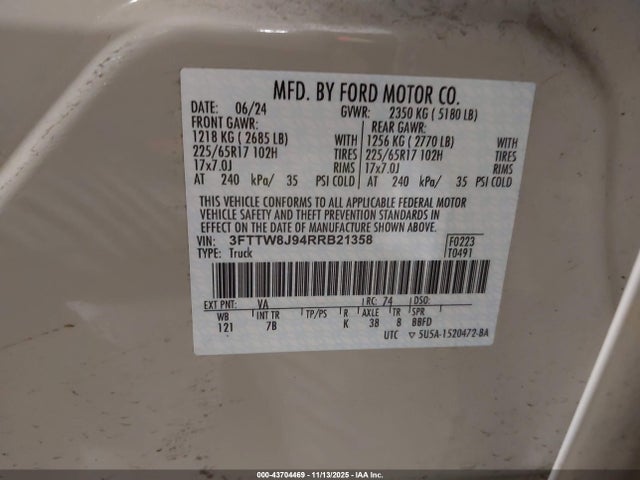 Ford Maverick Xlt 2024 3FTTW8J94RRB21358 Image 9