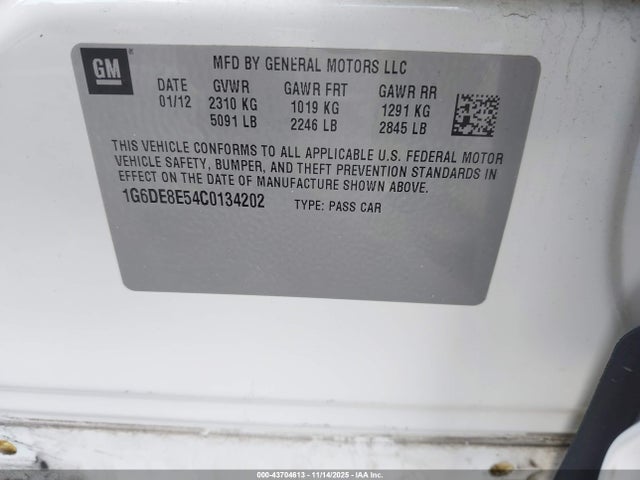 2012 CADILLAC CTS 1G6DE8E54C0134202 Photo 8