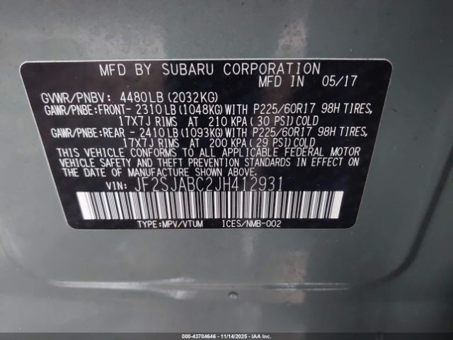 2018 SUBARU FORESTER JF2SJABC2JH412931 Photo 8