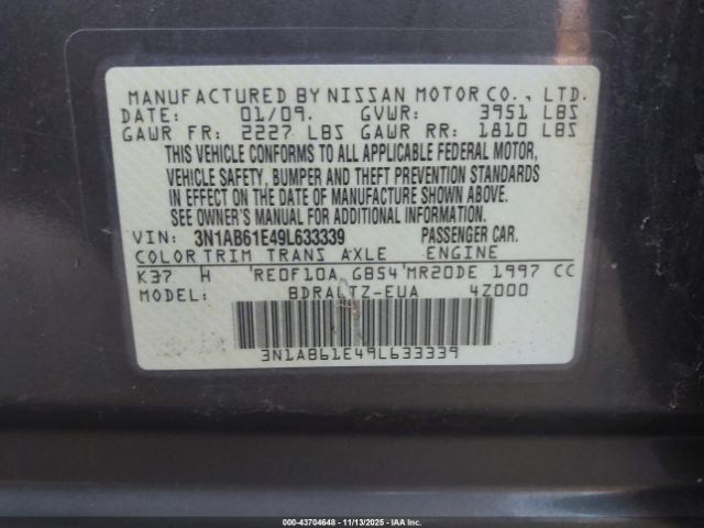 2009 NISSAN SENTRA 3N1AB61E49L633339 Photo 8