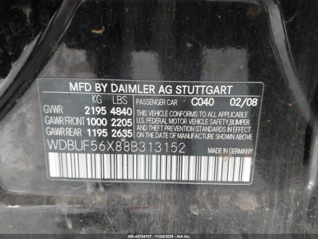 2008 MERCEDES-BENZ E 350 WDBUF56X88B313152 Photo 8