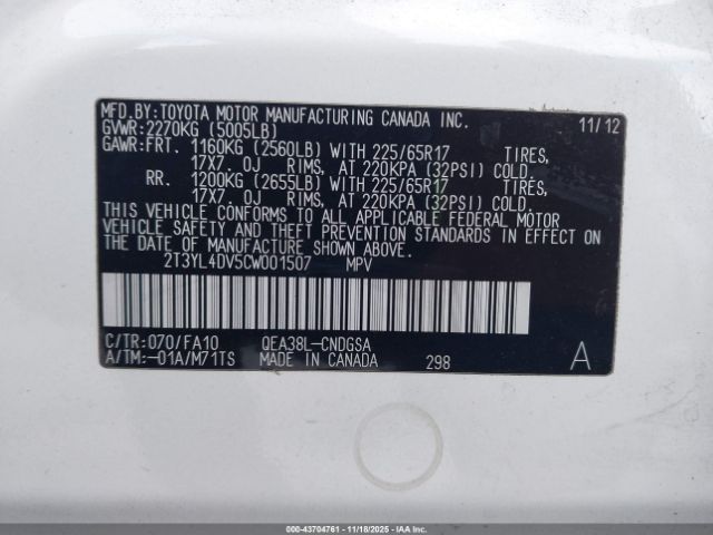 2012 TOYOTA RAV4 EV 2T3YL4DV5CW001507 Photo 8