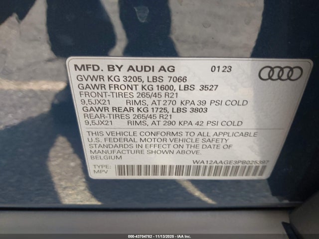 2023 AUDI E-TRON SPORTBACK WA12AAGE3PB025397 Photo 8