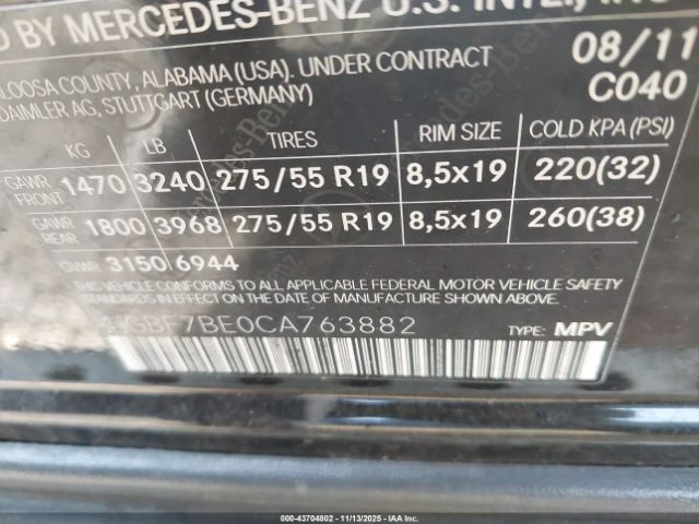 2012 MERCEDES-BENZ GL 450 4JGBF7BE0CA763882 Photo 8