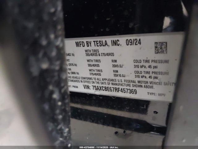 2024 TESLA MODEL X 7SAXCBE67RF457369 Photo 8