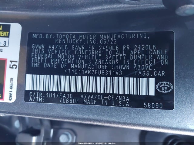 Toyota CAMRY LE 2023 4T1C11AK2PU831143 Image 9