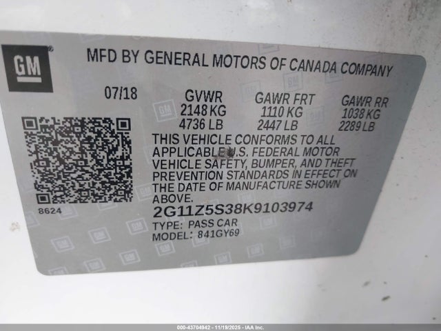 Chevrolet IMPALA LT 2019 2G11Z5S38K9103974 Image 9