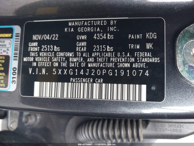 KIA K5 LXS 2023 5XXG14J20PG191074 Image 9