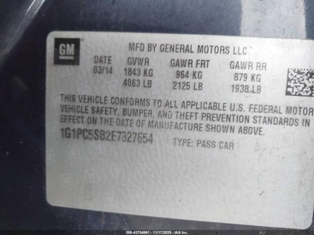 2014 CHEVROLET CRUZE 1G1PC5SB2E7327654 Photo 8