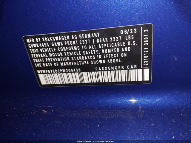 2023 VOLKSWAGEN GOLF R WVWFB7CD2PW209436 Photo 8