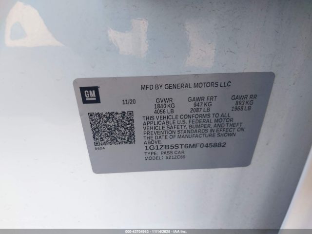 2021 CHEVROLET MALIBU 1G1ZB5ST6MF045882 Photo 8