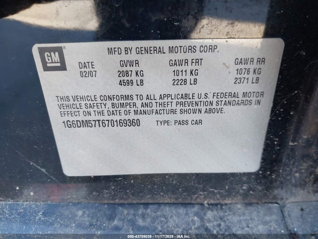 2007 CADILLAC CTS 1G6DM57T670169360 Photo 8