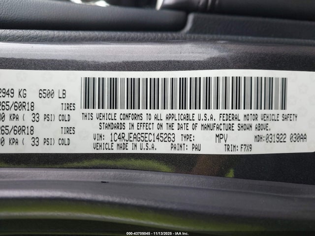 1C4RJEAG5EC145263 Jeep Grand Cherokee Laredo