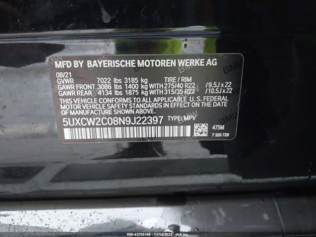 2022 BMW X7 5UXCW2C08N9J22397 Photo 8