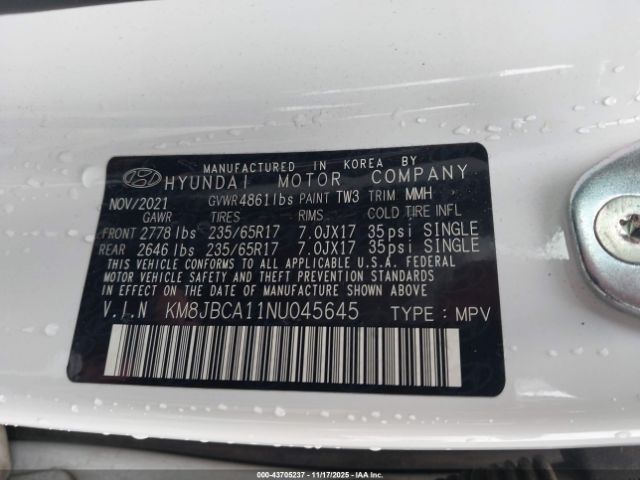 2022 HYUNDAI TUCSON HYBRID KM8JBCA11NU045645 Photo 8