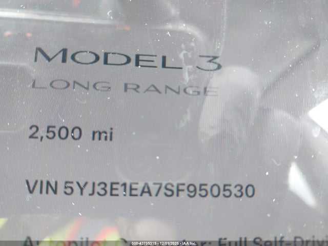 2025 TESLA MODEL 3 5YJ3E1EA7SF950530 Photo 6