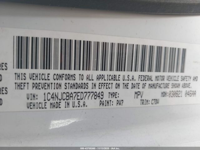 2014 JEEP COMPASS 1C4NJCBA7ED777849 Photo 8