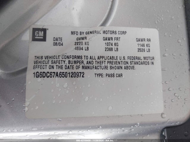 2005 CADILLAC STS 1G6DC67A650120972 Photo 8